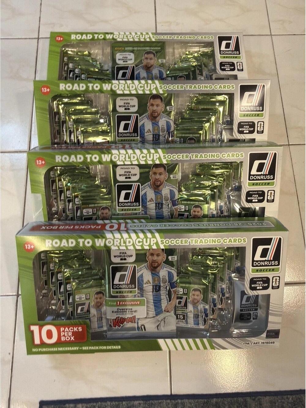 4x box Donruss Road to FIFA World Cup Soccer Trading Card 10 Packs Kaboom Insert